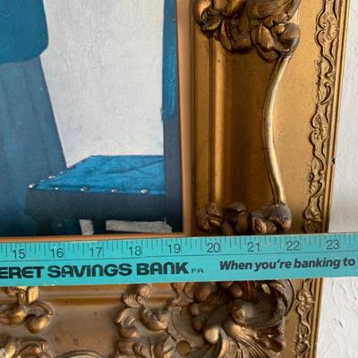 Large Print of Johannes Vermeer painting in ornate gilt gold frame