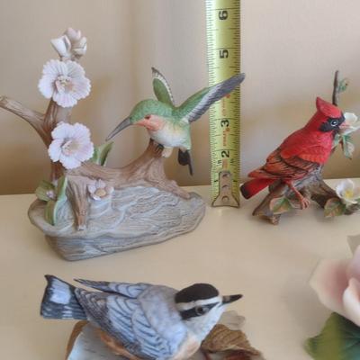 Collectible Porcelain and Ceramic Bird and Flower Statuettes Choice B