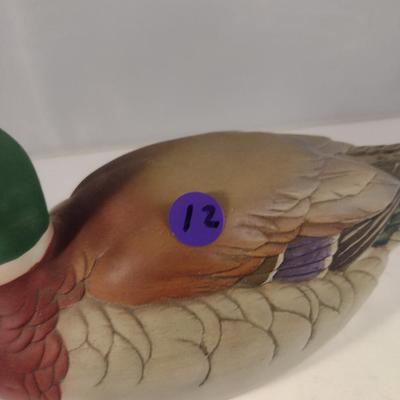 Painted Ceramic Duck Figurine by Andrea (#12)