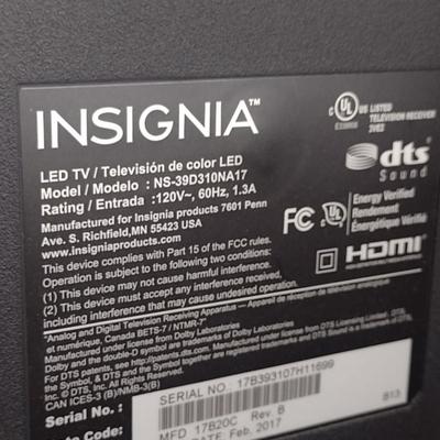 Insignia 38" Television with Remote Control