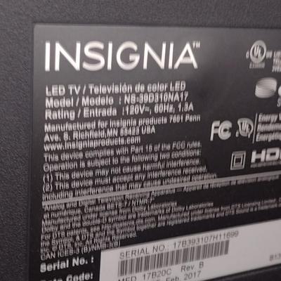 Insignia 38" Television with Remote Control