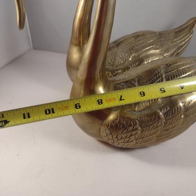 Pair of Rosenthal-Netter Brass Swans
