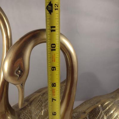 Pair of Rosenthal-Netter Brass Swans