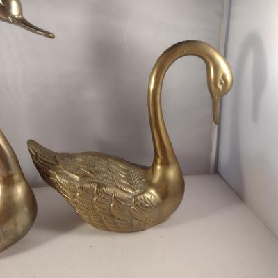 Pair of Rosenthal-Netter Brass Swans
