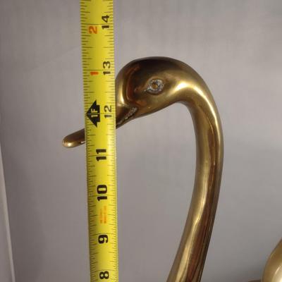 Pair of Rosenthal-Netter Brass Swans