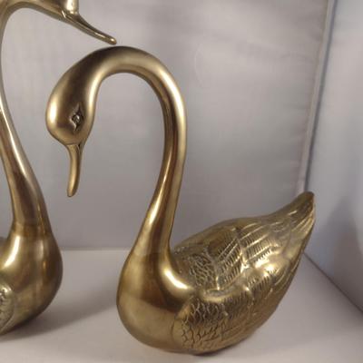 Pair of Rosenthal-Netter Brass Swans