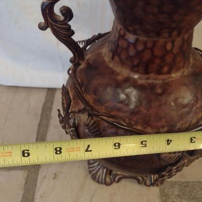 Metal Vase with Artificial Flower Arrangement