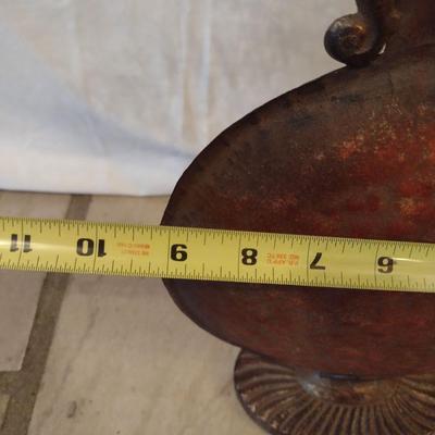 Metal Vase with Artificial Flower Arrangement