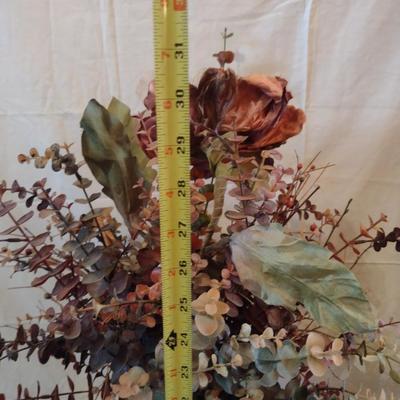 Metal Vase with Artificial Flower Arrangement