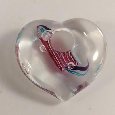 Art Glass Heart Shaped Paperweight