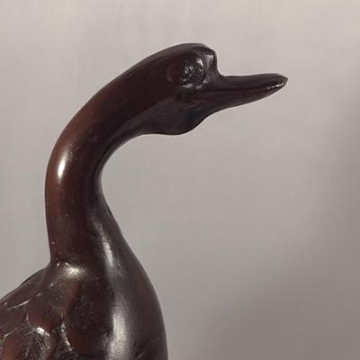 Pair of Japanese Metal Duck Figures