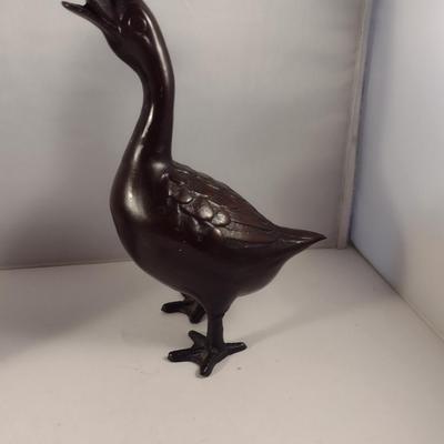 Pair of Japanese Metal Duck Figures