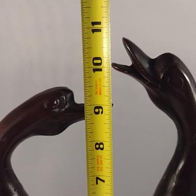 Pair of Japanese Metal Duck Figures