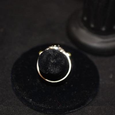 925 Sterling Ring with Baltic Amber & Peridot Size 7 - 3.0g