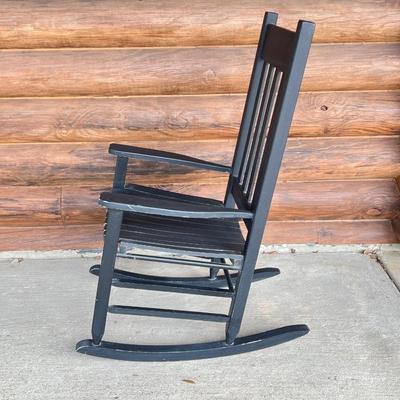 Solid Wood Black Rocking Chair