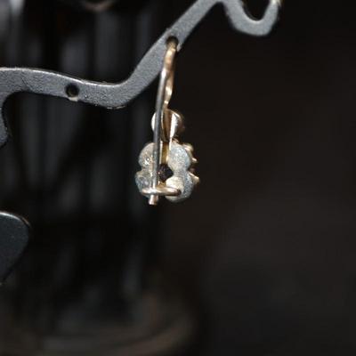 925 Sterling Earrings with Amethyst + Cultured Pearl 3.1g
