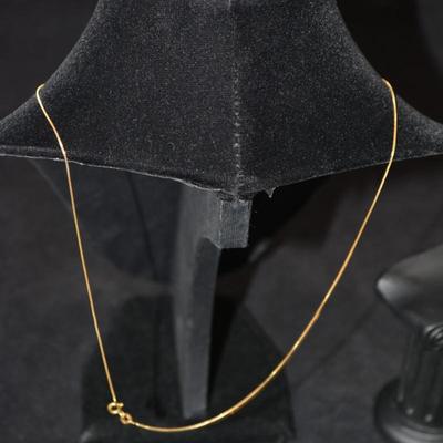 14K Gold Box Chain 22.5" with 14k Gold Cross Pendant 2.9g