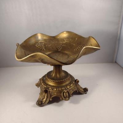 Cast Metal Pedestal Bowl