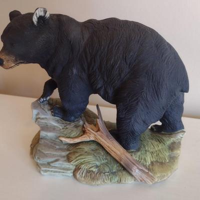 Ceramic Black Bear Wildlife Statuette by Andrea