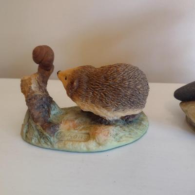 Pair of Ceramic Wildlife Statuettes Lefton and Aynsley