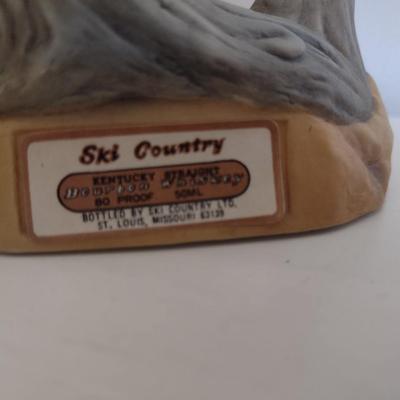 Vintage Miniature Fox and Butterfly Ski Country Kentucky Bourbon Liquor Decanter