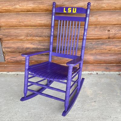 CRACKER BARREL ~ LSU Solid Wood Rocking Chair
