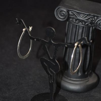 925 Sterling Slim Oval Hoop Earrings 2.7g
