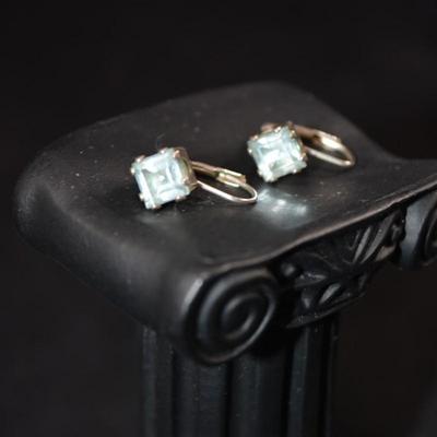 925 Sterling Earrings with Pale Blue Spinel's 1.9g