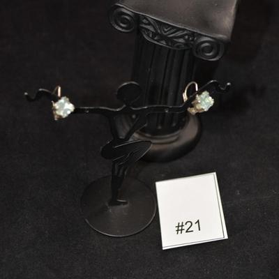 925 Sterling Earrings with Pale Blue Spinel's 1.9g