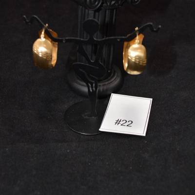 14K Gold Wide Hoop Earrings 5.2g