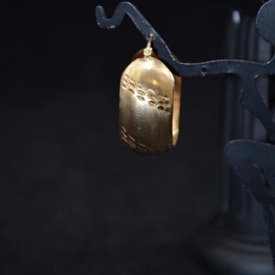 14K Gold Wide Hoop Earrings 5.2g