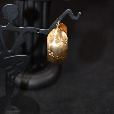 14K Gold Wide Hoop Earrings 5.2g