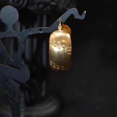 14K Gold Wide Hoop Earrings 5.2g