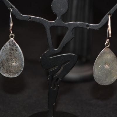 925 Sterling + Abalone Drop Earrings 5.0g