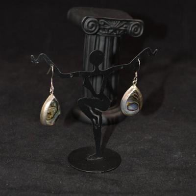 925 Sterling + Abalone Drop Earrings 5.0g