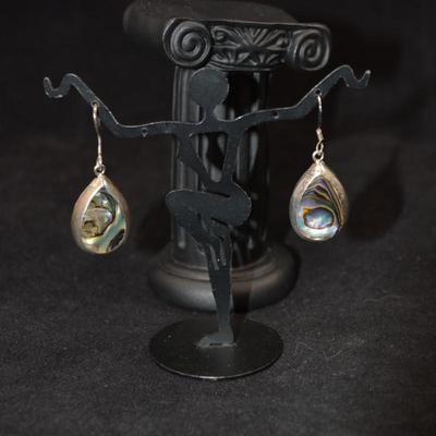 925 Sterling + Abalone Drop Earrings 5.0g