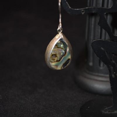 925 Sterling + Abalone Drop Earrings 5.0g