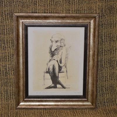 RARE Robert A Kuhn Framed Print Rabbi Series 5/400 "Seated Rabbi" Provenance on Back