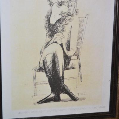 RARE Robert A Kuhn Framed Print Rabbi Series 5/400 "Seated Rabbi" Provenance on Back