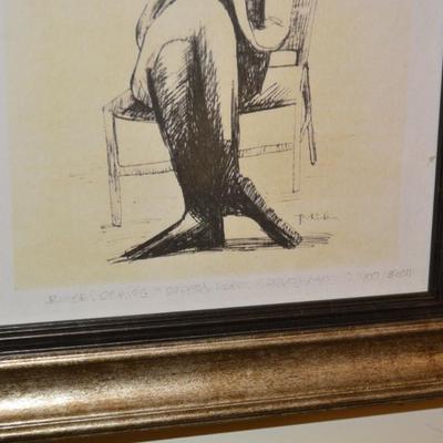 RARE Robert A Kuhn Framed Print Rabbi Series 5/400 "Seated Rabbi" Provenance on Back