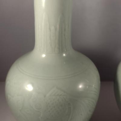 Pair of Glazed Ceramic Vases