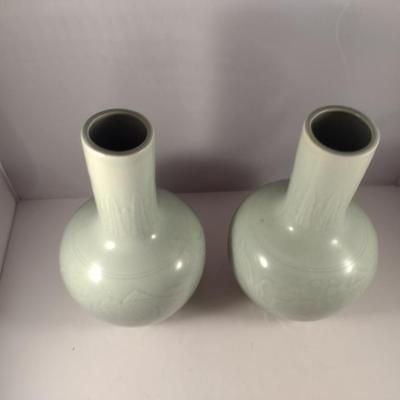 Pair of Glazed Ceramic Vases