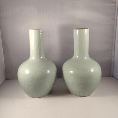Pair of Glazed Ceramic Vases