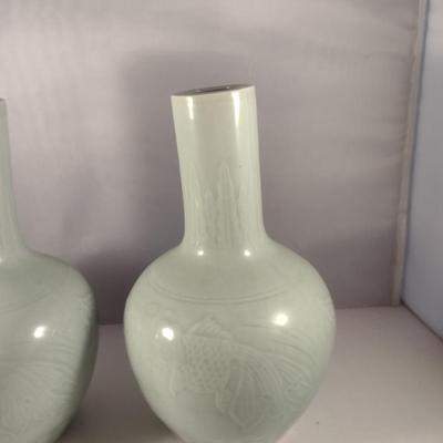 Pair of Glazed Ceramic Vases
