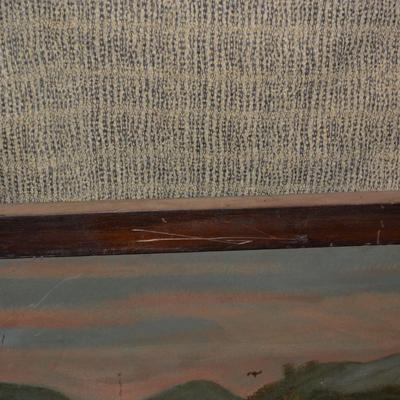 Vintage Framed July 1936 E.H. Figgat Oil Painting on Wood Board 41.75"x23"