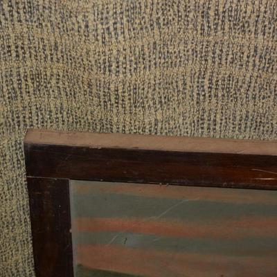 Vintage Framed July 1936 E.H. Figgat Oil Painting on Wood Board 41.75"x23"