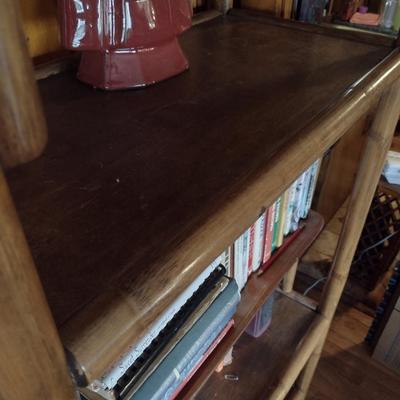 Bamboo and Wooden Bookshelf (No Contents)