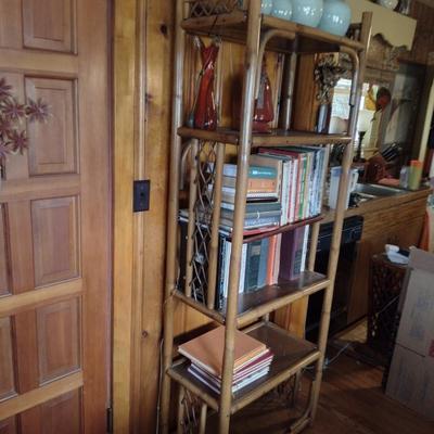 Bamboo and Wooden Bookshelf (No Contents)