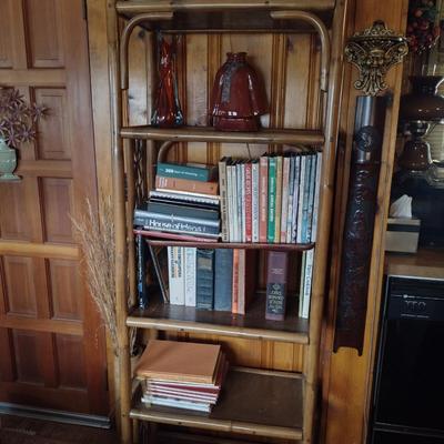 Bamboo and Wooden Bookshelf (No Contents)