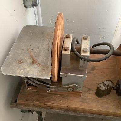 W 1180 Vintage Grinder On Sawhorse